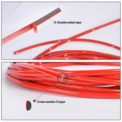 3M /5M DIY Car Bumper Self-adhesive red Decorative Strip Thickened PVC Material To Prevent Body Scratches Decorate Car Accessory