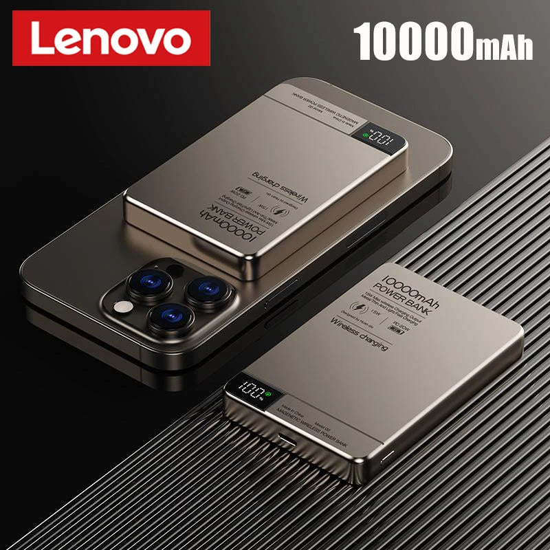 Lenovo Magnetic Power Bank 500000mAh Wireless Super Fast Charging External Battery for Magsafe Powerbank for iPhone 17/16/15/14