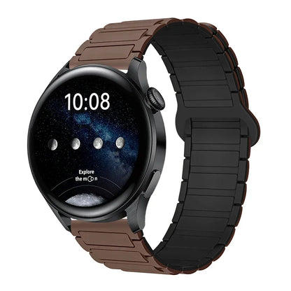18mm 20mm 22mm Magnetic Loop Band for Samsung Galaxy Watch 7/6/5 Pro/4/Classic Silicone Link Bracelet Huawei GT 2-2e 3-4 Strap