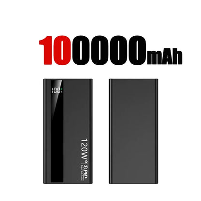 Lenovo 2026 1000000mAh Large Capacity Power Bank 120W Fast Charging Digital Display Outdoor Power Supply for Huawei iPhone