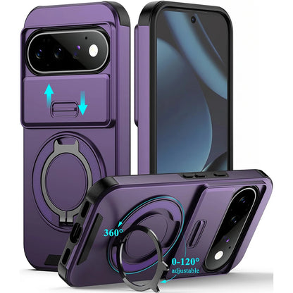 Case for Google Pixel 11 10 9 Pro XL PC Hrad Matte Black Case with Slide Camera Protection Protective Case Anti-Shock Cover