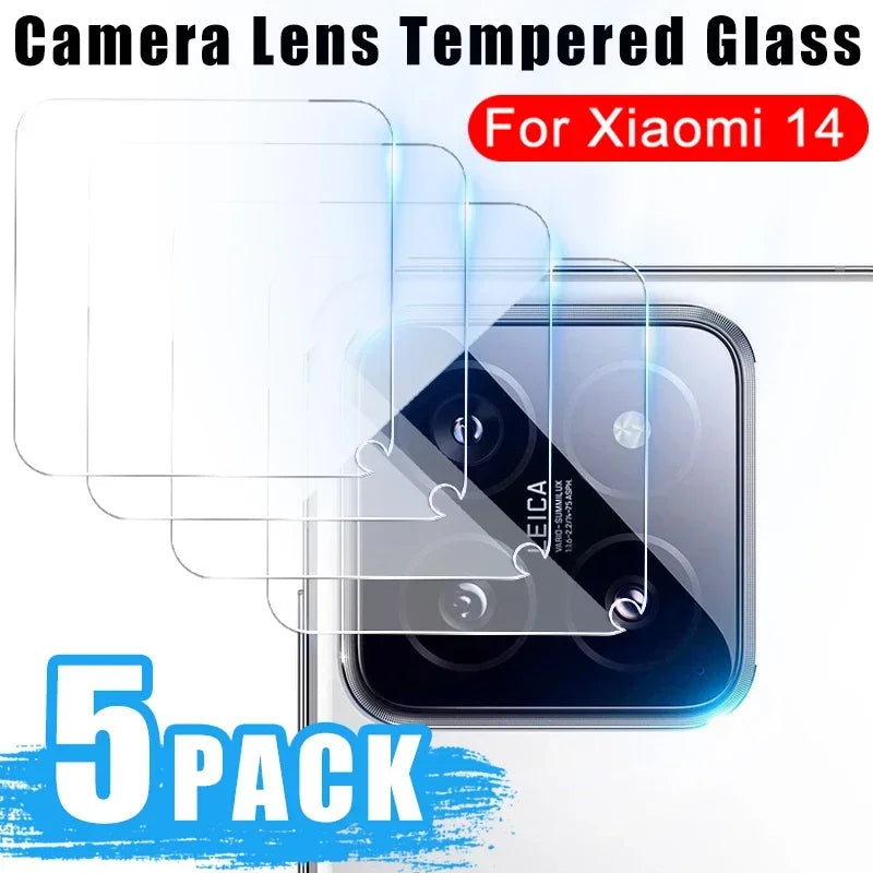 1-5PCS Camera Lens Protective Film For Xiaomi 14 Full Coverage Lens Protector HD Anti-scratch Tempered Glass For Xiaomi Mi 14 5G