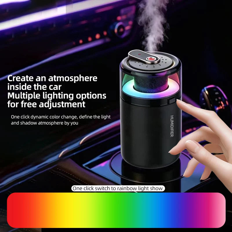 USB Starry Sky Car Humidifier & Aroma Diffuser, Mini Portable Nebulization Air Freshener with RGB Light, Fits Car, Home, Office