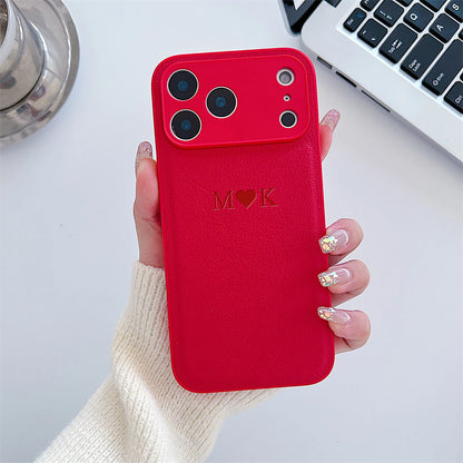 Personalized Luxury Customized Name 3D DIY Hot Engrave Faux Leather Phone Case For iPhone 17 16 15 14 13 Pro Max Plus Air