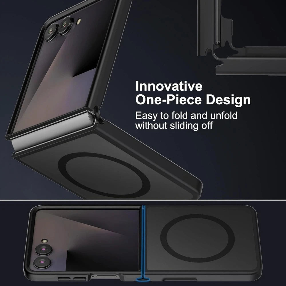 Magnetic Wireless Charging Mobile Phone Case for Samsung Galaxy Z Flip 8 7 FE 6 Cover Slim Rugged Translucent Cover with Magnet
