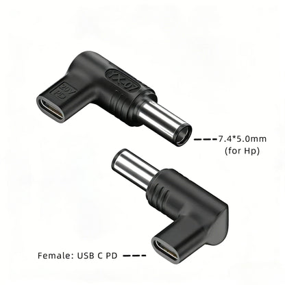 PD 100W Type C to Universal Laptop Charger Converter for Asus Lenovo Hp Dell Acer Samsung USB C Fast Charger Adapter Connector