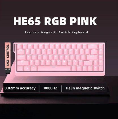 ZUOYA HE65 Wired Magnetic Axis Mechanical Keyboard 8k Fast Trigger RGB Backlight E-Sports Gaming Customized Keyboard