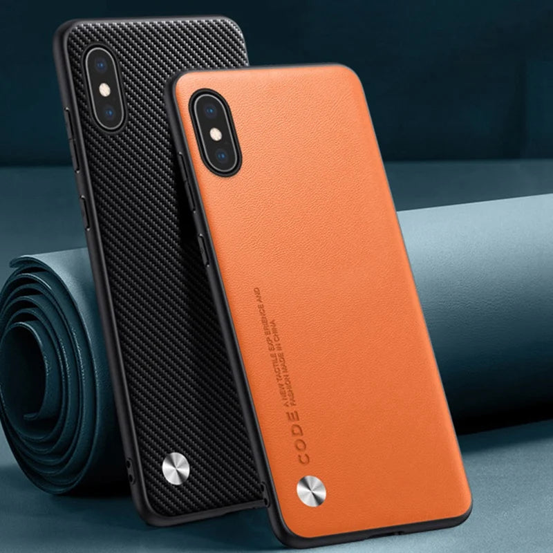 Luxury PU Leather Case For iPhone X XS Back Cover Silicone Shockproof Full Protection Phone Case For iPhone X S iPhone X iPhone