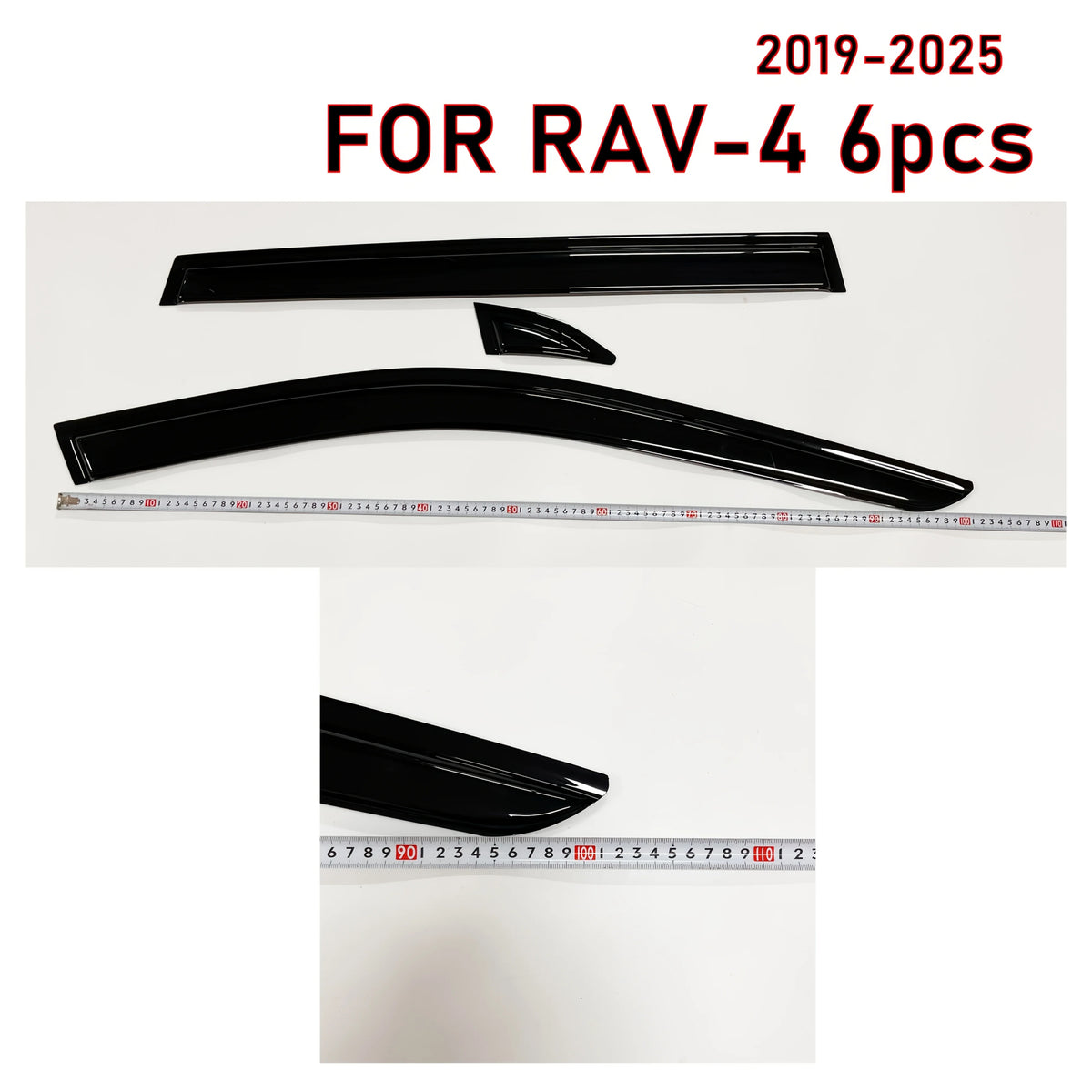 Window Visor for Toyota Rav-4 Rav4 2019-2025 | 6pcs Rain Guard Wind Deflector | Car Weather Shield Accessory
