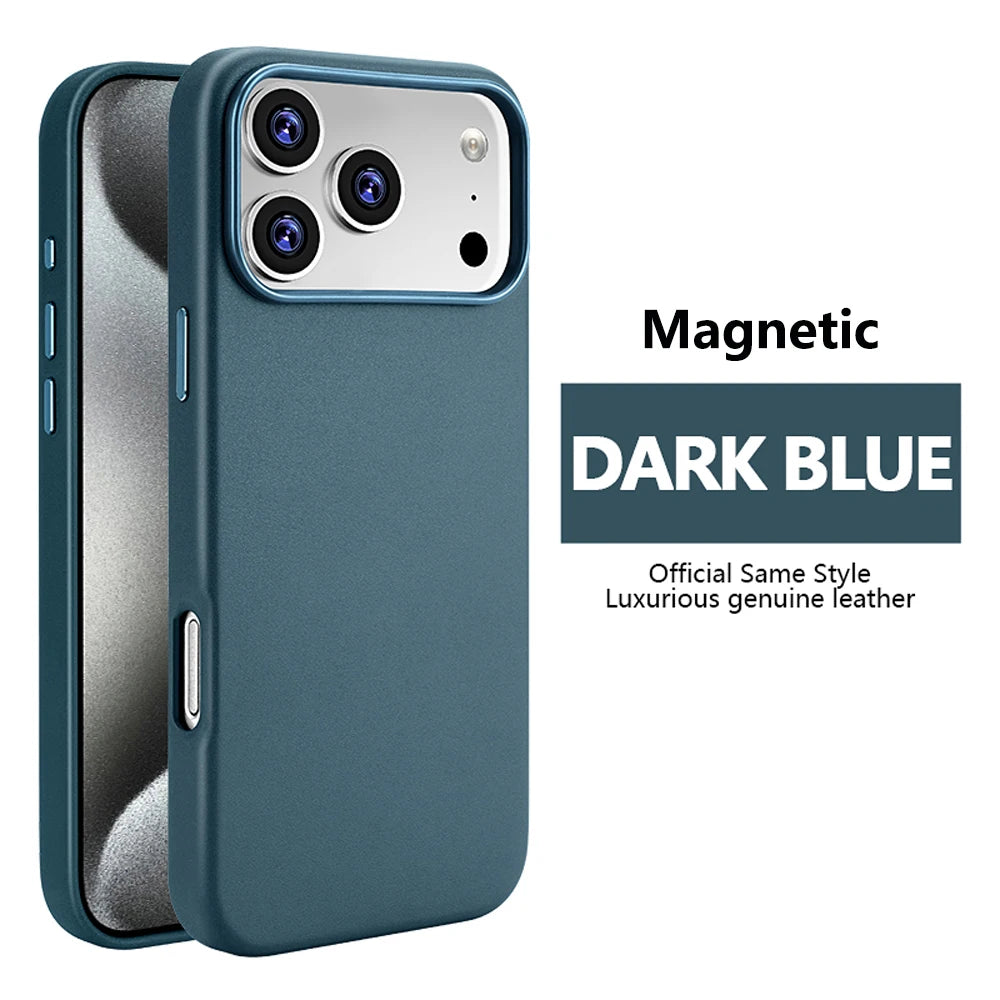 Magnetic PU Leather Phone Case For iPhone 18 17 Pro Max 16 15 14 Plus 13 Air For Magsafe Wireless Charging Shockproof Cover