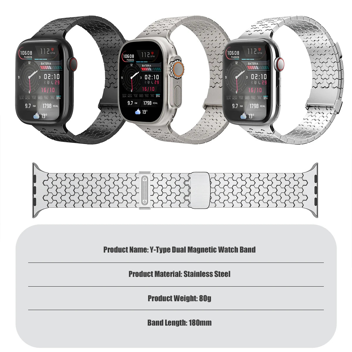 Stainless Steel Strap for Apple Watch Band 46/45/44mm 41/40mm Magnetic Bracelet Iwatch Series 11 10 9 8 7 SE3 Ultra 49mm Correas