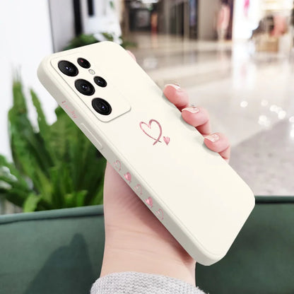 Texture Heart Phone Case For Samsung Galaxy S25 FE S24 S23 S22 S21 S20 S10 Ultra Plus FE Note 20 Ultra 10 9 Plus Cover