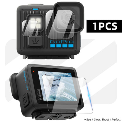9H Hardness Glass for Gopro Lit Hero, Screen & Lens Protector Clear Ultra-HD Tempered Glass Anti-scratch Film Accessories