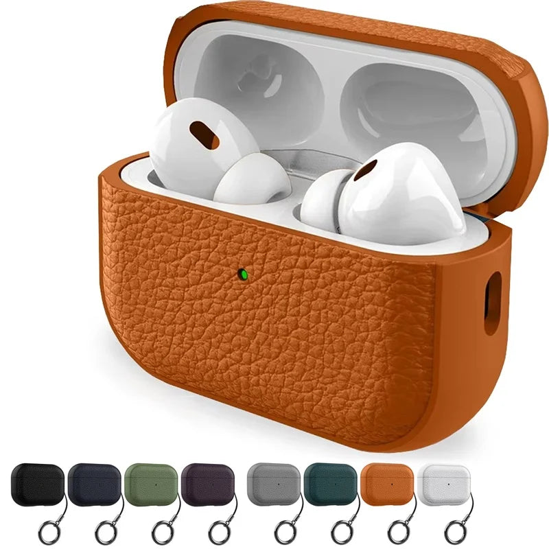 TPU Leather Case For AirPods 4 3 2 1 Earphones Protective Cases For Apple Air Pods Pro 1st 2nd Gen Cover Headset Shell With Hook