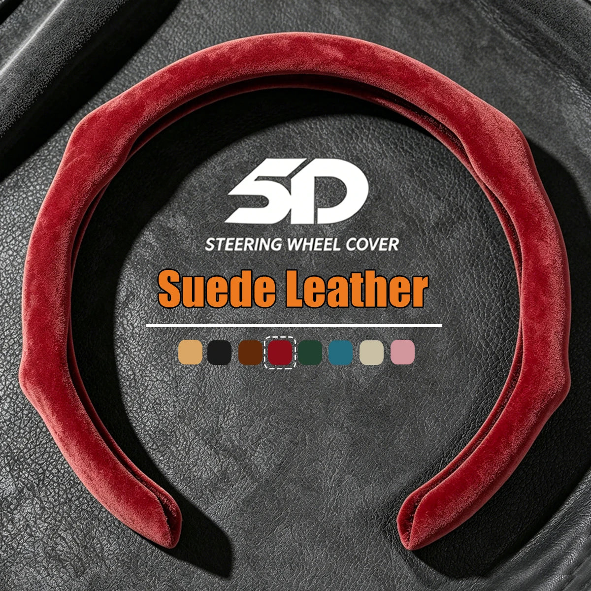 Premium Non-slip Suede Leather Car Steering Wheel Cover Booster Cover For Geely Coolray Boyue Okavango  Icon Emgrand X7 EX5