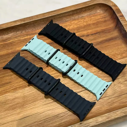 Ocean Silicone strap For Apple Watch Ultra 4 3 2 1 Band 49mm 12 11 10 9 8 7 46mm 45mm 41mm band iWatch 6 5 4 SE3 44mm 40mm 42mm