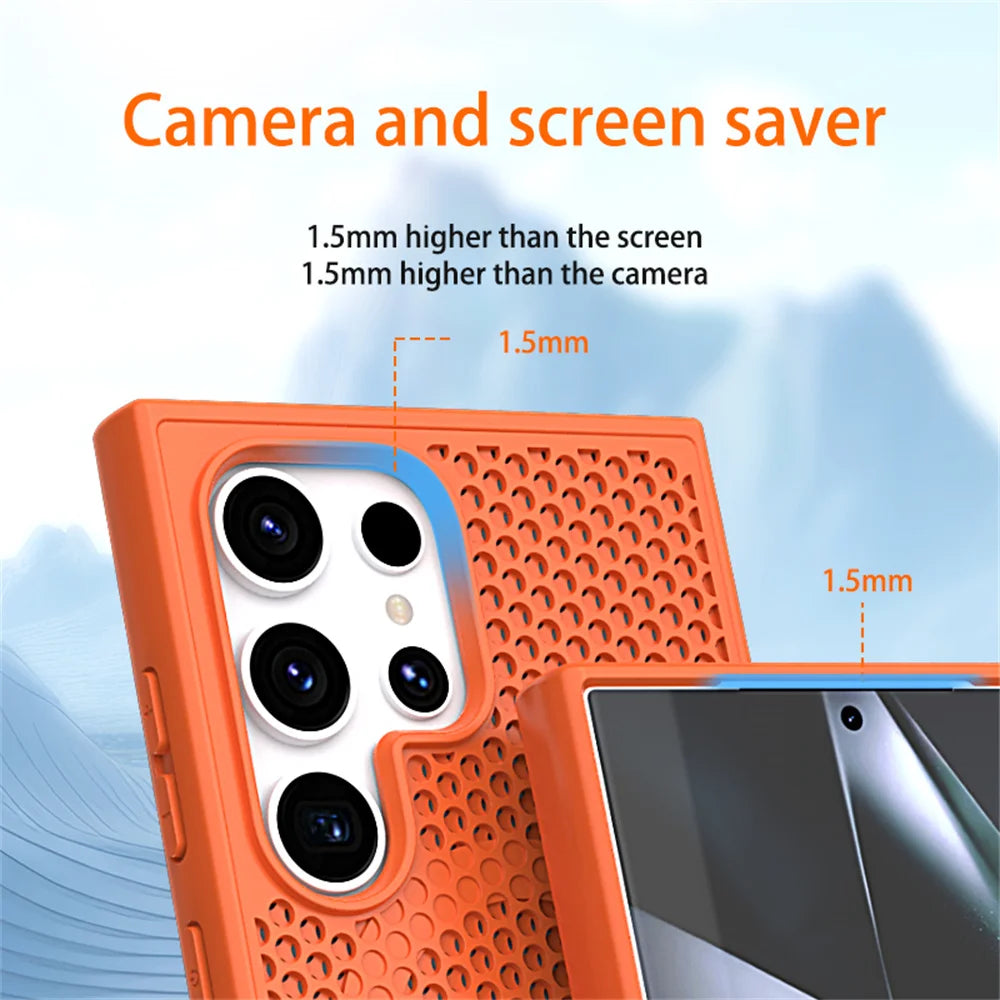 Silicone Honeycomb Cooling Magnetic Case For Samsung Galaxy S26 S25 S24 S23 Ultra S22 Plus PFor Magsafe Heat Dissipation Cover