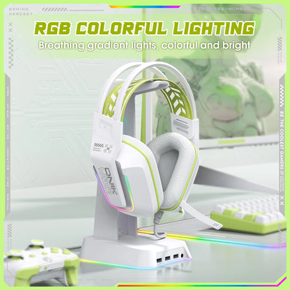 ONIKUMA X13  Over-Ear Headphones Gaming Headset Wired Cancelling Earphones Pink Cat Ears Rgb Light With Mic For PC PS4