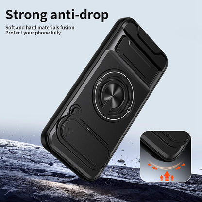 KEYSION Magnetic Phone Case for Google Pixel 9 10 Pro XL 8 7 Pro Slide Camera Protection Upright Stand 360°Ring Shockproof Cover