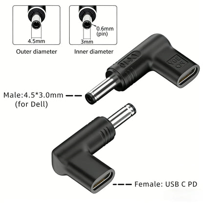 PD 100W Type C to Universal Laptop Charger Converter for Asus Lenovo Hp Dell Acer Samsung USB C Fast Charger Adapter Connector