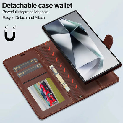 Leather Case for Samsung Galaxy S26 S25 Edge S24 Ultra S23 S22 Plus S21 FE A17 A16 A36 A56 A15 A35 A55 Magnetic Flip Wallet