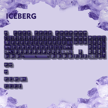 115 Keys Black Transparent Clear Keycaps Crystal Ceramic PC Keycap RGB Shine Through Key Cap MDA Profile for MX Switch Keyboard