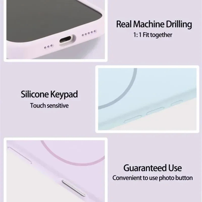 Luxury Original Liquid Silicone For Magsafe Case For iPhone 17 16 15 14 13 12 11 Pro Max Magnetic Wireless Charging Soft Cover