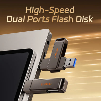 HEYGATE OTG Dual Interface USB3.2 Gen1 Type C Flash Drive 32GB 64GB 128GB 150MB/s High Speed Metal Pendrive For Phone Laptop PC