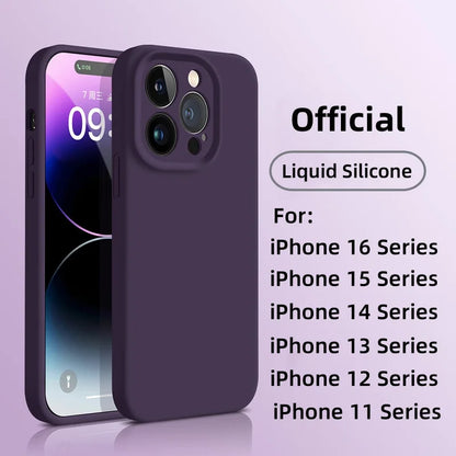 Camera lens Liquid Silicone Phone Case For iPhone 16  15 11 14 13 Pro Max Cases For iPhone 12 11 Pro 15 14 Plus Protection Cover
