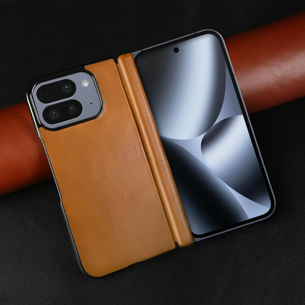 For Google Pixel 10 Pro Fold Case Pixel 9 Pro Fold Retro Full Grain Oil Wax Pattern Cowhide Genuine Leather Phone Cover Fundas