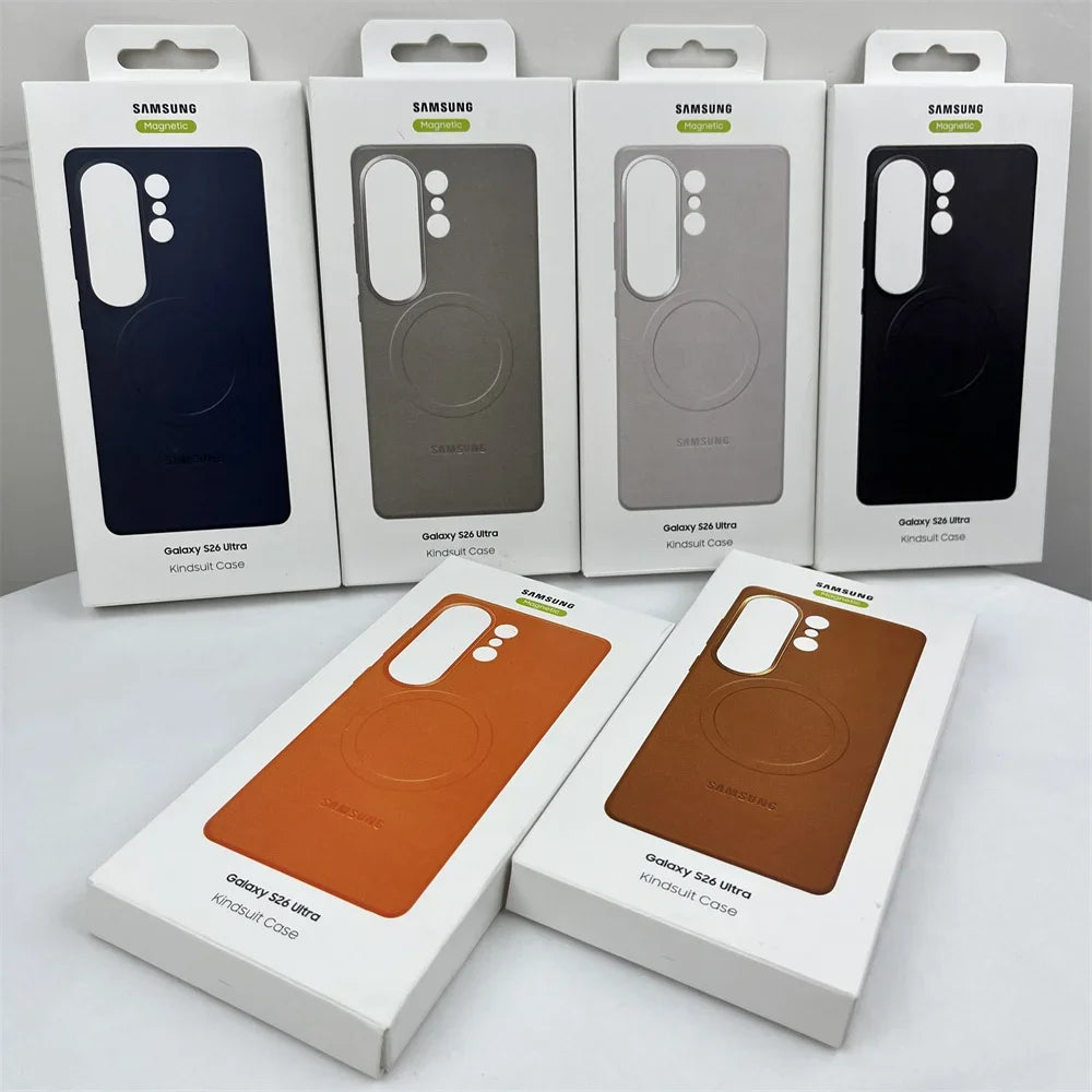 Samsung Galaxy S26/S26 Plus/s26+/S26 Ultra Leather Magsafe Phone Case Cover Ultra-thin Soft Magnetic Back Protective Shell