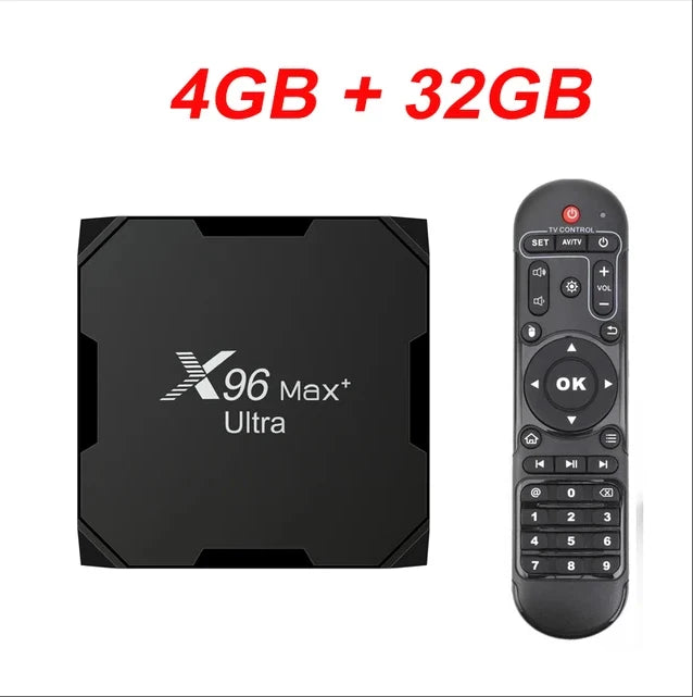 X96Max Plus Ultra TV Box Android 11 Amlogic S905X4 4GB/32GB 4GB/64GB TV BOX AV1 8K Wifi BT X96 Max Media Player TV Set Top Box