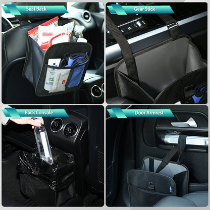 Portable Car Trash Bin With 30 Rubbish Bag Garbage Litter Can Dustbin Waste Organizer Storage Box Holder Auto Travel Accessories