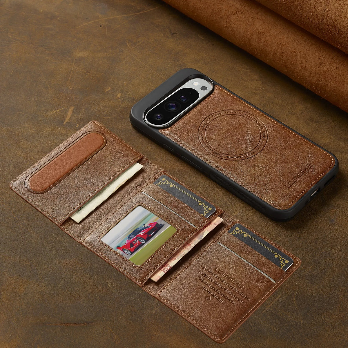 Card holder Phone Case For Google pixel 10 9 8 7 pro XL 8A 9A cover Luxury For Magesafe Magnetic Leather funda wallet cases