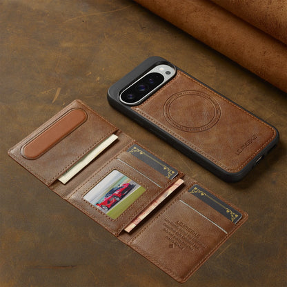 Card holder Phone Case For Google pixel 10 9 8 7 pro XL 8A 9A cover Luxury For Magesafe Magnetic Leather funda wallet cases