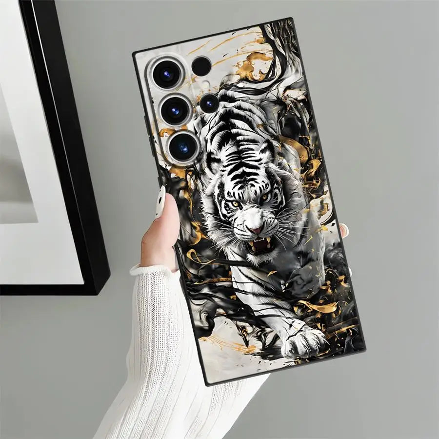 Cool Tiger Funda Phone Cover Case for Samsung Galaxy S26 Ultra S24 S21 FE S25 Plus S23 S20 Ultra S10 S9 Note 20 8 9 10