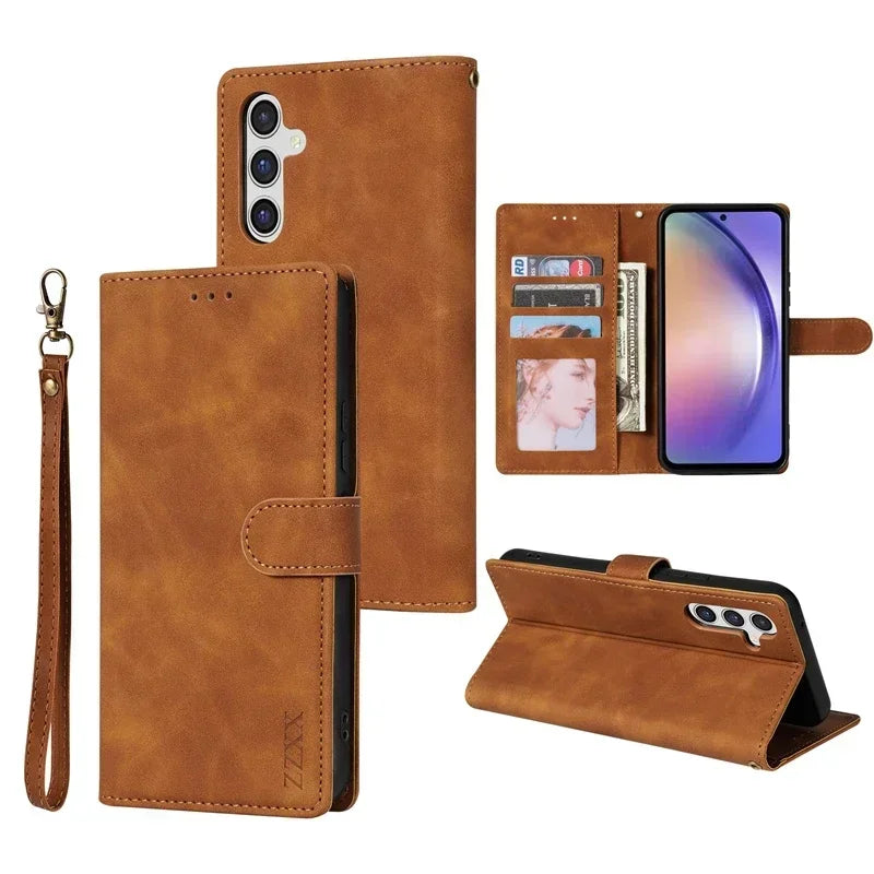Wallet Card Slot Flip Leather Case For Samsung Galaxy A15 A16 A17 A35 A36 A53 A54 A55 A56 S25 Edge S24 Ultra S23 S22 Plus S20 FE
