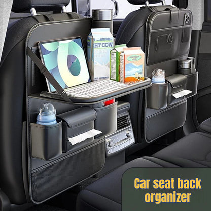 1Pcs 2026 New Car Seat Back Organizer Storage Bag Foldable Tray Tablet Holder Tissue Box for Auto Back Seat Travel Accessories