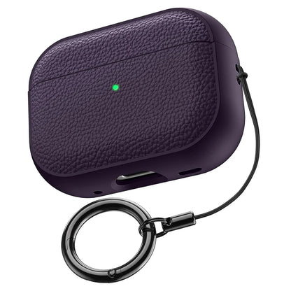 For AirPods 5/4/Pro 3 Leather Pattern TPU Earphone Accessories Full Protective Case with Keychain for AirPods 5/4/Pro 3/Pro 2
