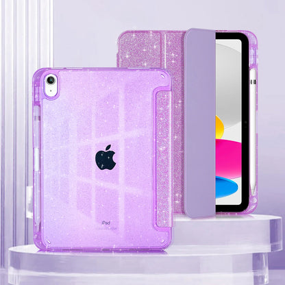 Glittering Sparkly Case for New iPad A16 11 10th Generation 2025 10.9 11 inch Tri-fold Auto Sleep Smart Stand Protective Cover