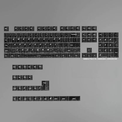 Letter Drive 2026 Forged Carbon Fiber Transparent Keycaps 132 Keys Cherry Profile RGB Backlit Key Cap For Mechanical Keyboard