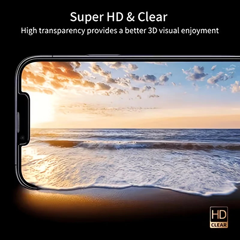 5P Ultra HD Full Coverage Tempered Glass Screen Protectors, Compatible with iPhone 18/18 Pro/18 ProMax/17Pro Max/17/16 Pro Max/16 Pro/16 Plus/16/15 ProMax. Features Anti-fingerprint & Dust-proof Performance, Case-friendly Des