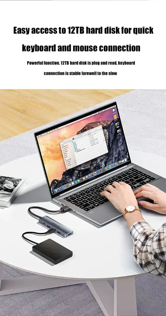 SAMZHE Ultra-thin 4 Ports USB 3.0 HUB High Speed USB Hub Type-C Port Splitter Adapter for Laptop Pc Smart Phone