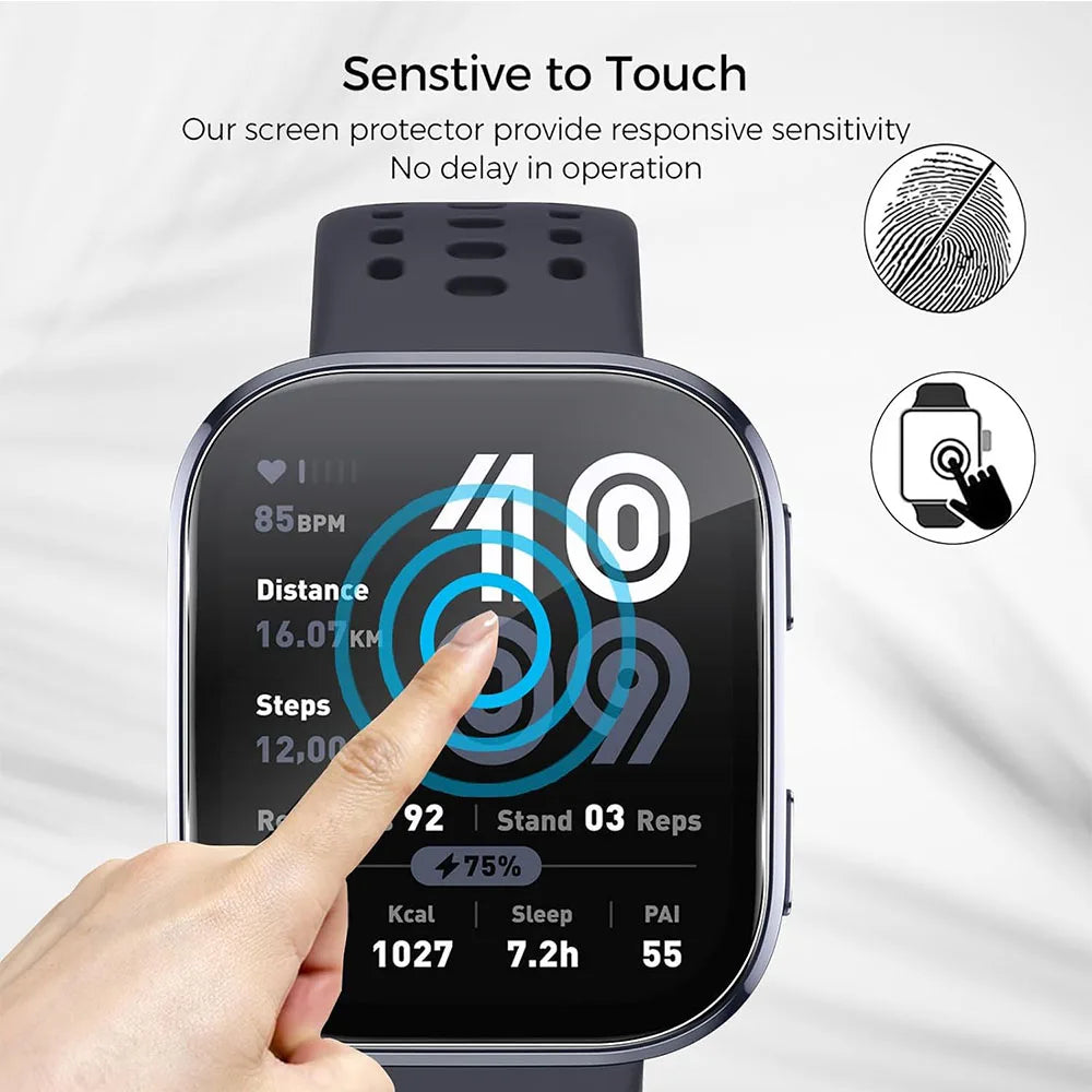 3PCS Clear HD Film Screen Protector For Huami Amazfit Bip 5 Bip6 SmartWatch Protective Films Cover TPU Coverage Accessories