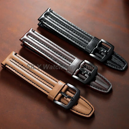 20/22/24mm Cowhide Leather Watchband Straps for Seiko for Omega Men Women Universal Business Bracelets Vintage Oil Wax Wristbelt