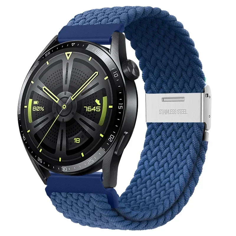 20 22mm Strap for Samsung Galaxy Watch 7 6 5 4 Band 40/44mm 5Pro Active 2 Gear S3 Braided Elastic Bracelet for Huawei GT2/3 4Pro