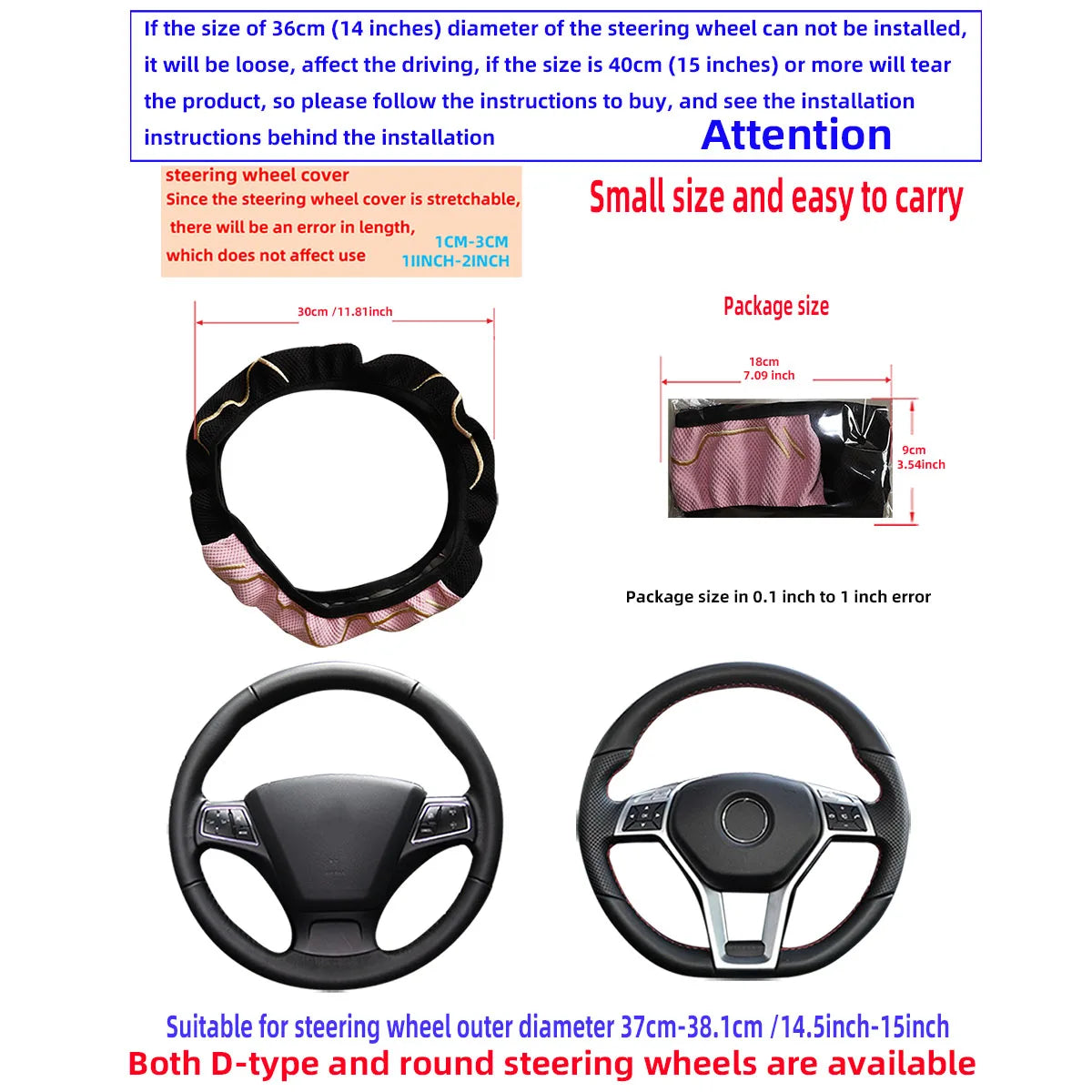 Universal Fit Cute Ice Silk Cat Ears Steering Wheel Cover 15-Inch Ventilated Design No Inner Ring Car Interior Accessory
