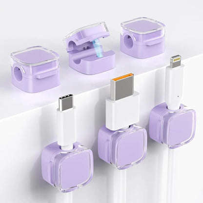 1/3/6PCS Magnetic Cable Organizer Cables Clips Adjustable Cord Holder Under Desk Cable Management Wire Keeper Organizer Holder