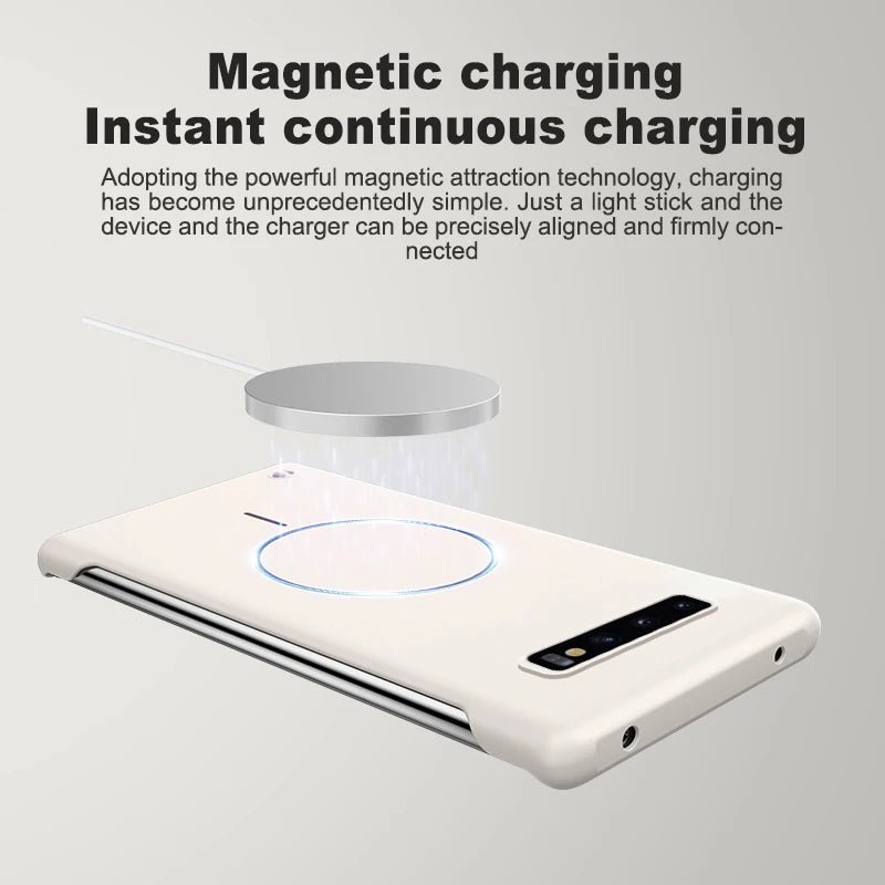 For Magsafe Frameless Magnetic Wireless Charging Phone Case For Samsung Galaxy S10 Plus S10Plus Slim Hard Back Cover