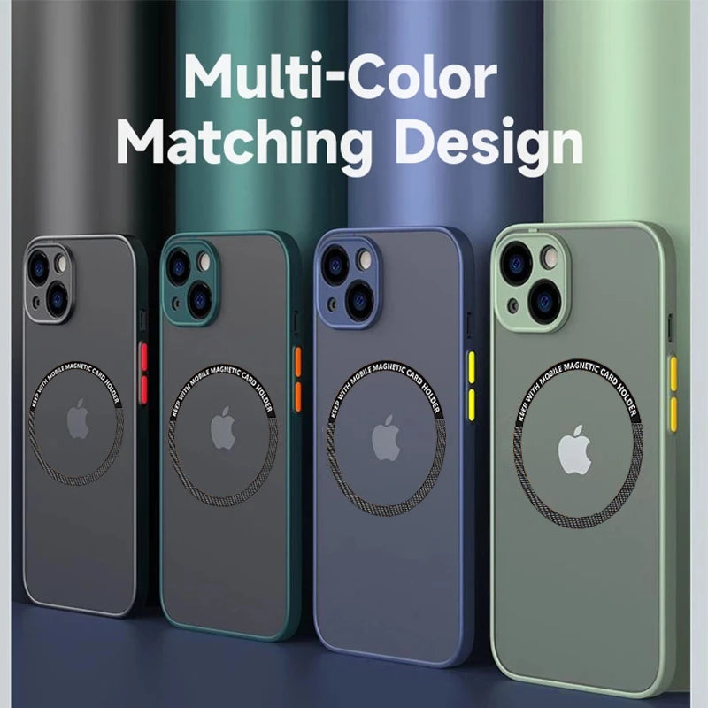 Luxury Magnetic Matte PC Case For Magsafe iPhone 16e 16 15 14ProMax 13 12 Mini 11 Pro Max 15 14 Plus Wireless Charge Phone Cover